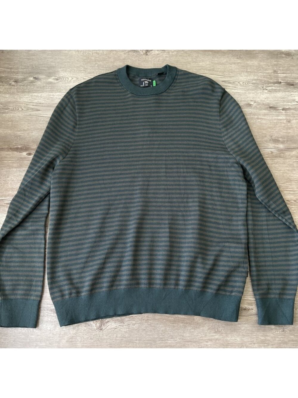 Dockers Regular Fit Crew Neck Sweater Mens 2XL Stripe Cotton NWT